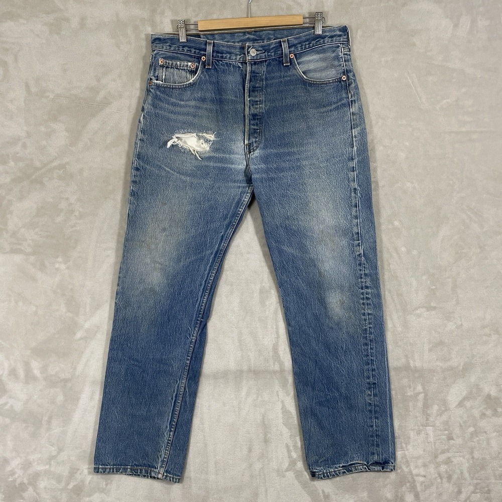 Vintage Levis 501xx Jeans Mens 38x34 (fit 36x31) Made in USA 501-0000 Whisker